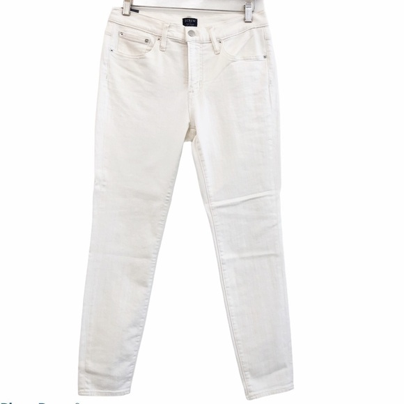 J. CREW Factory NWT 8” Mid Rise Skinny Denim Jeans Size 29 in White Denim - Picture 2 of 13